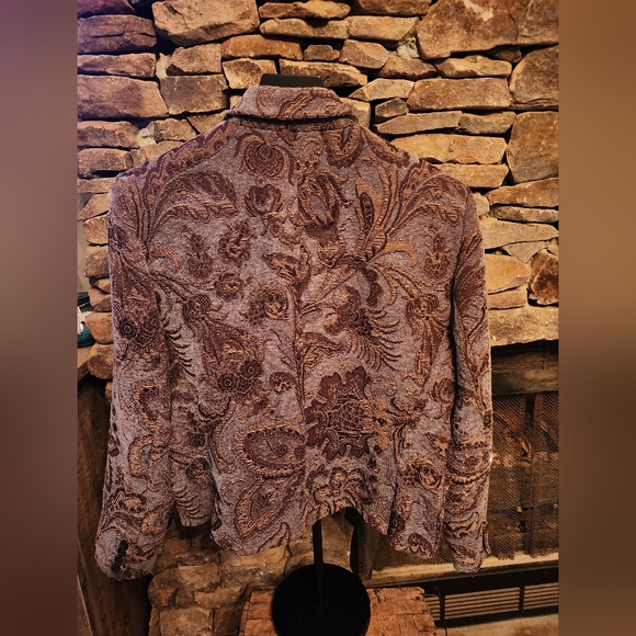 Roth Lecover California  Brown Paisley Blazer Elegant Suit Jacket - Picture 10 of 11